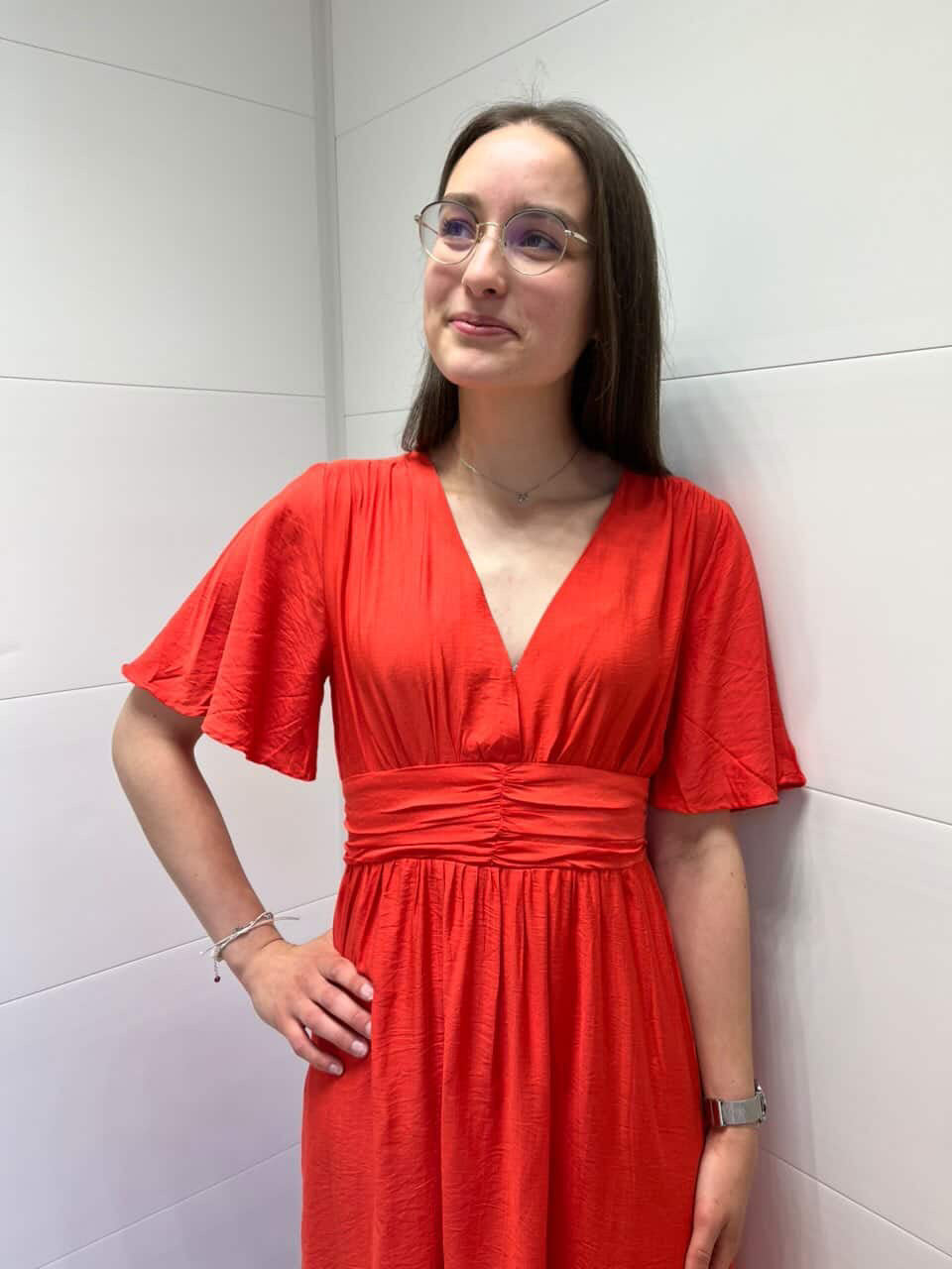 Robe longue Lou - Corail
