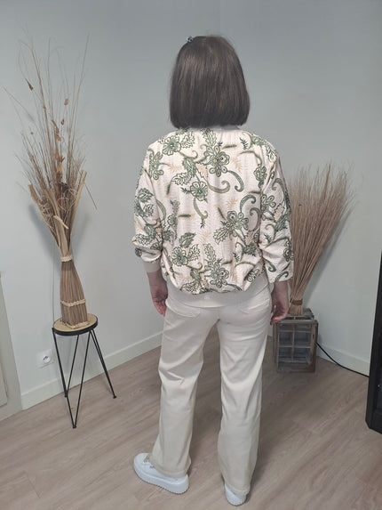 Bomber kaki à motif