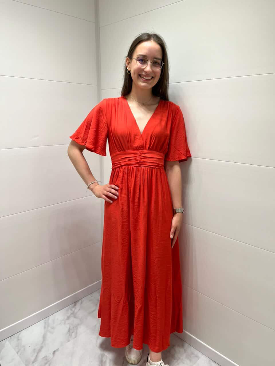 Robe longue Lou - Corail