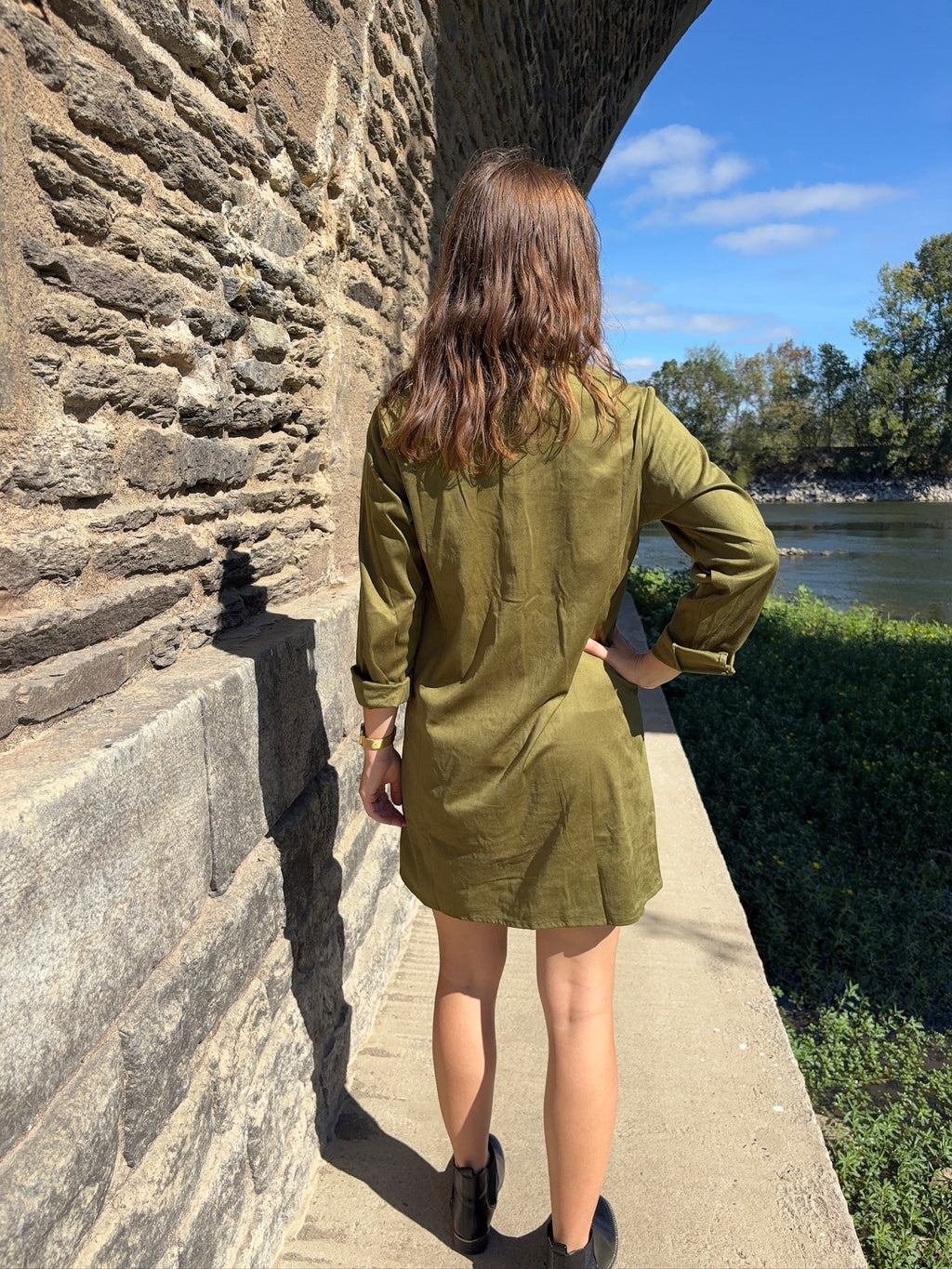 Robe courte Gaëlle - Vert Olive