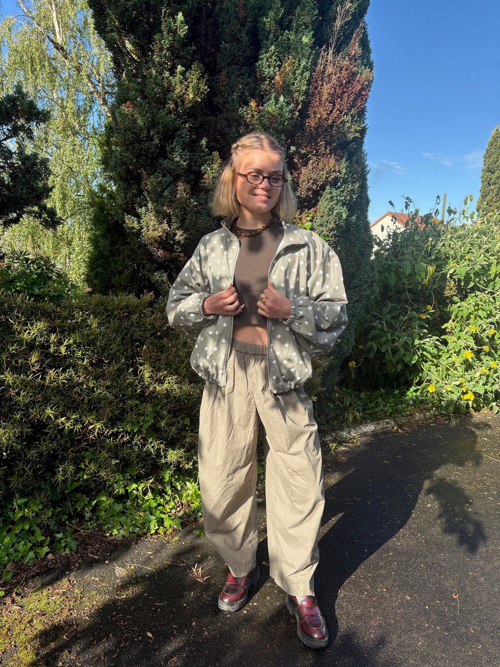 Veste Axelle à pois - Kaki