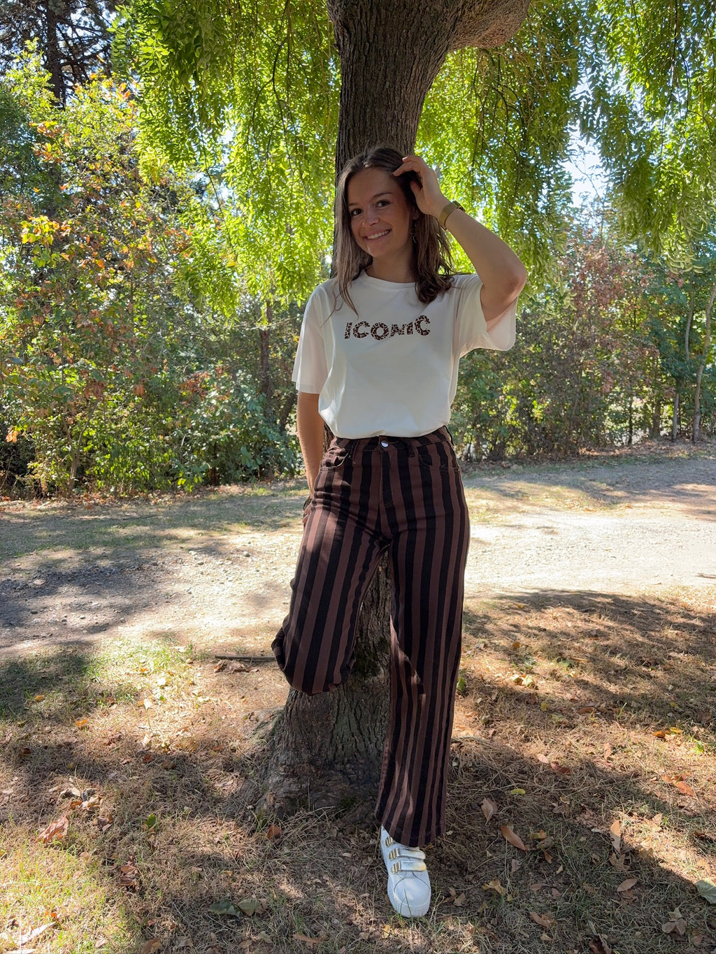 Tee-shirt ICONIC - Blanc léopard