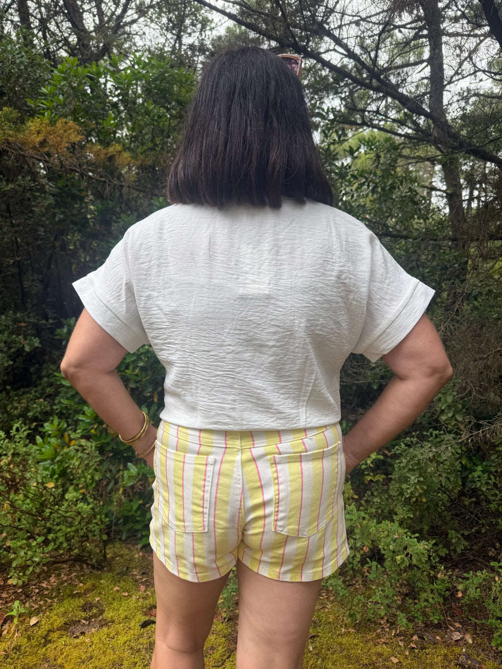 Short à rayures