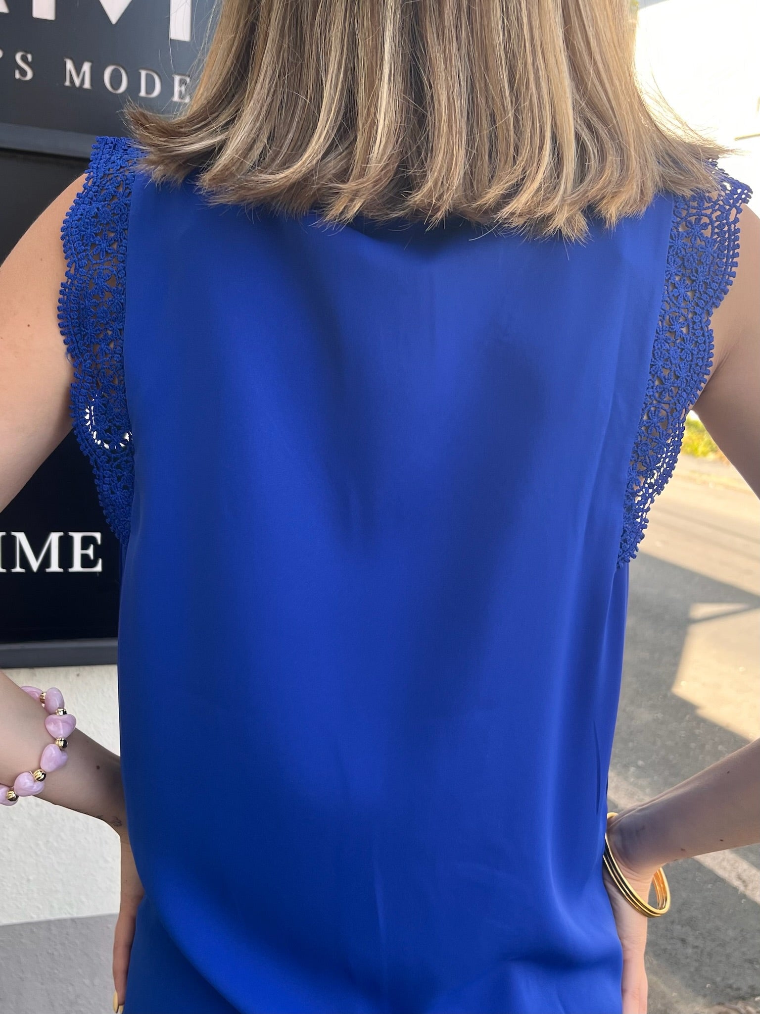 Haut à dentelle - Bleu