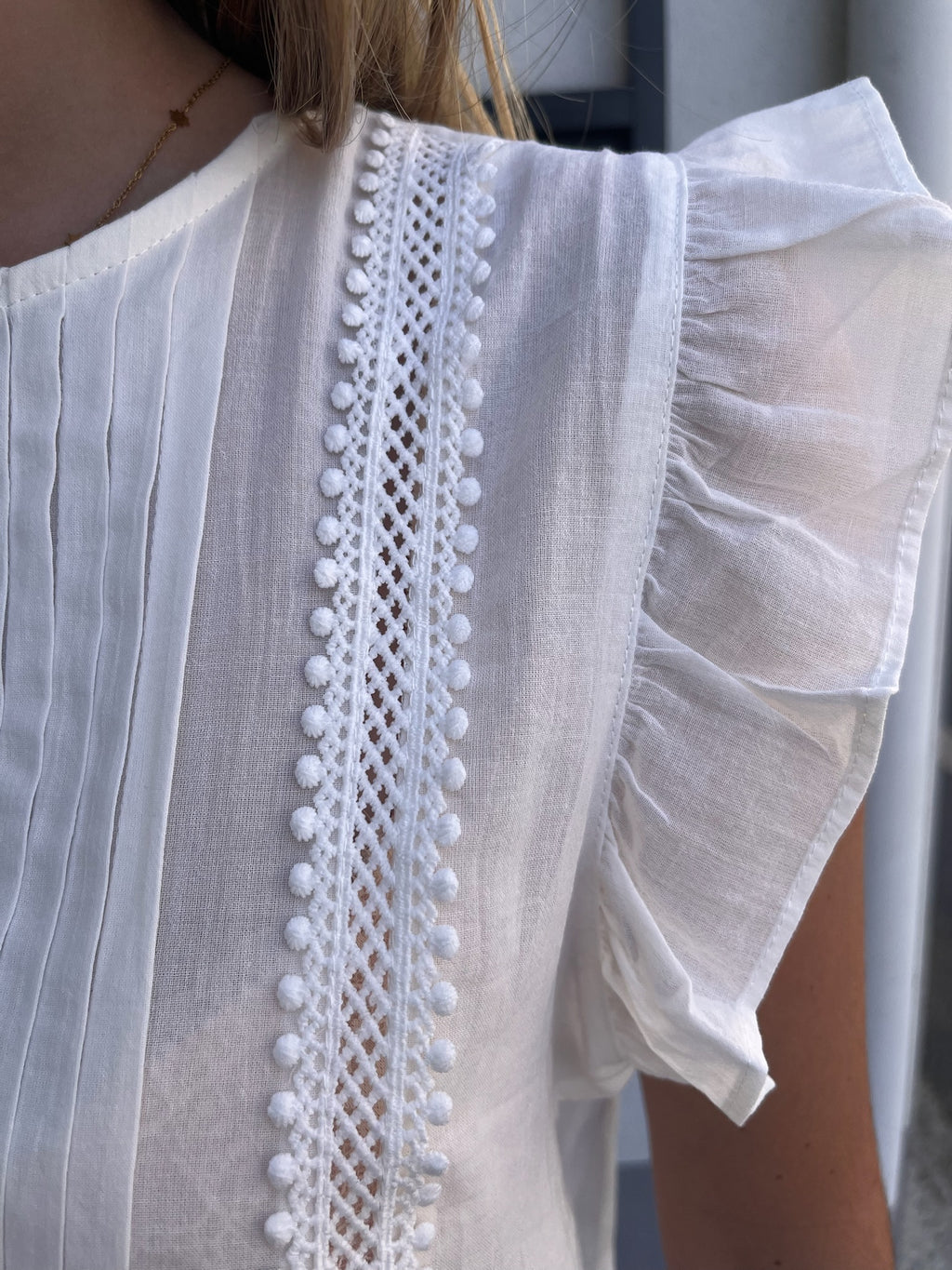 Haut à broderie - Blanc