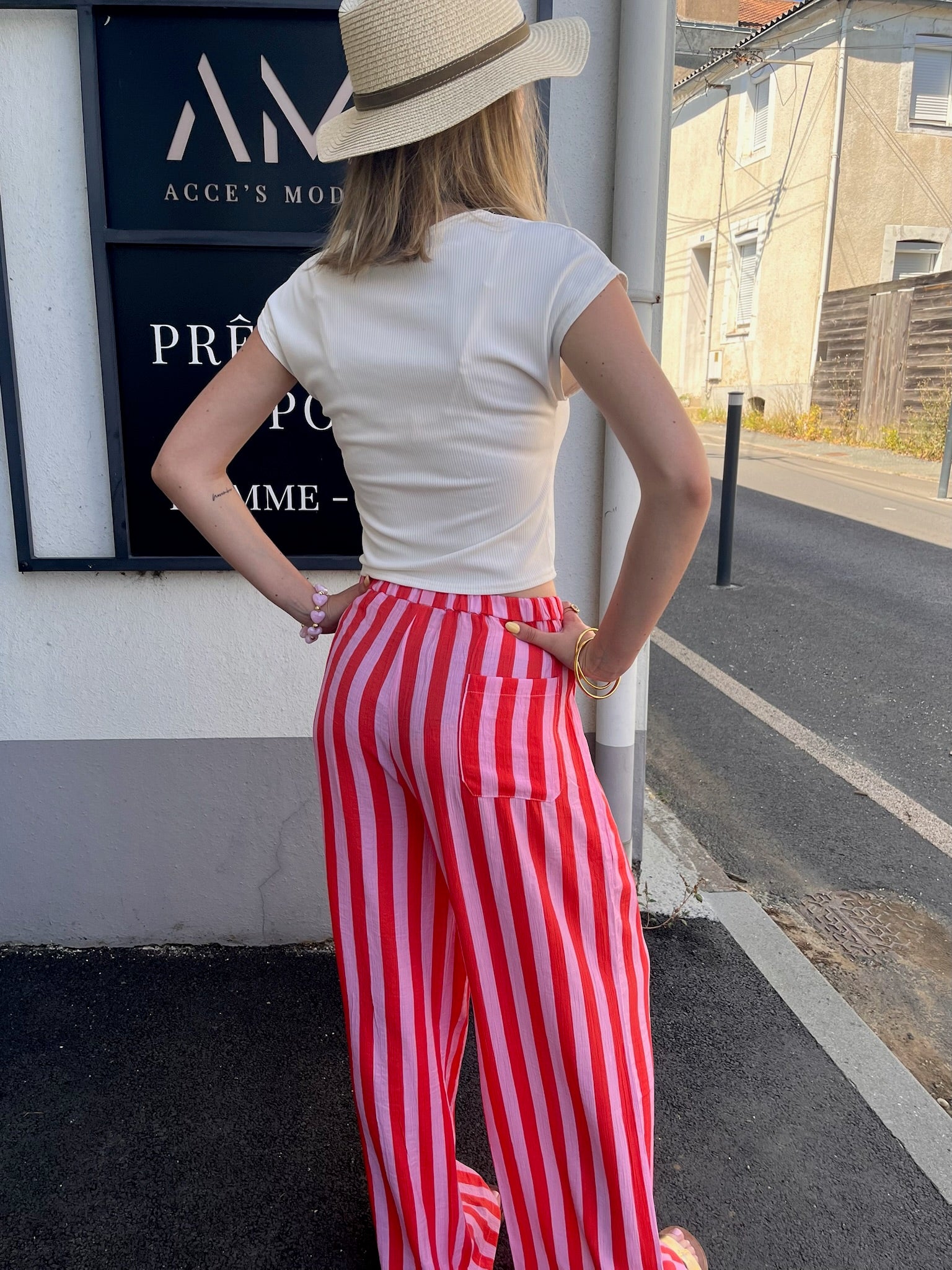 Pantalon Nina - Rose et Rouge