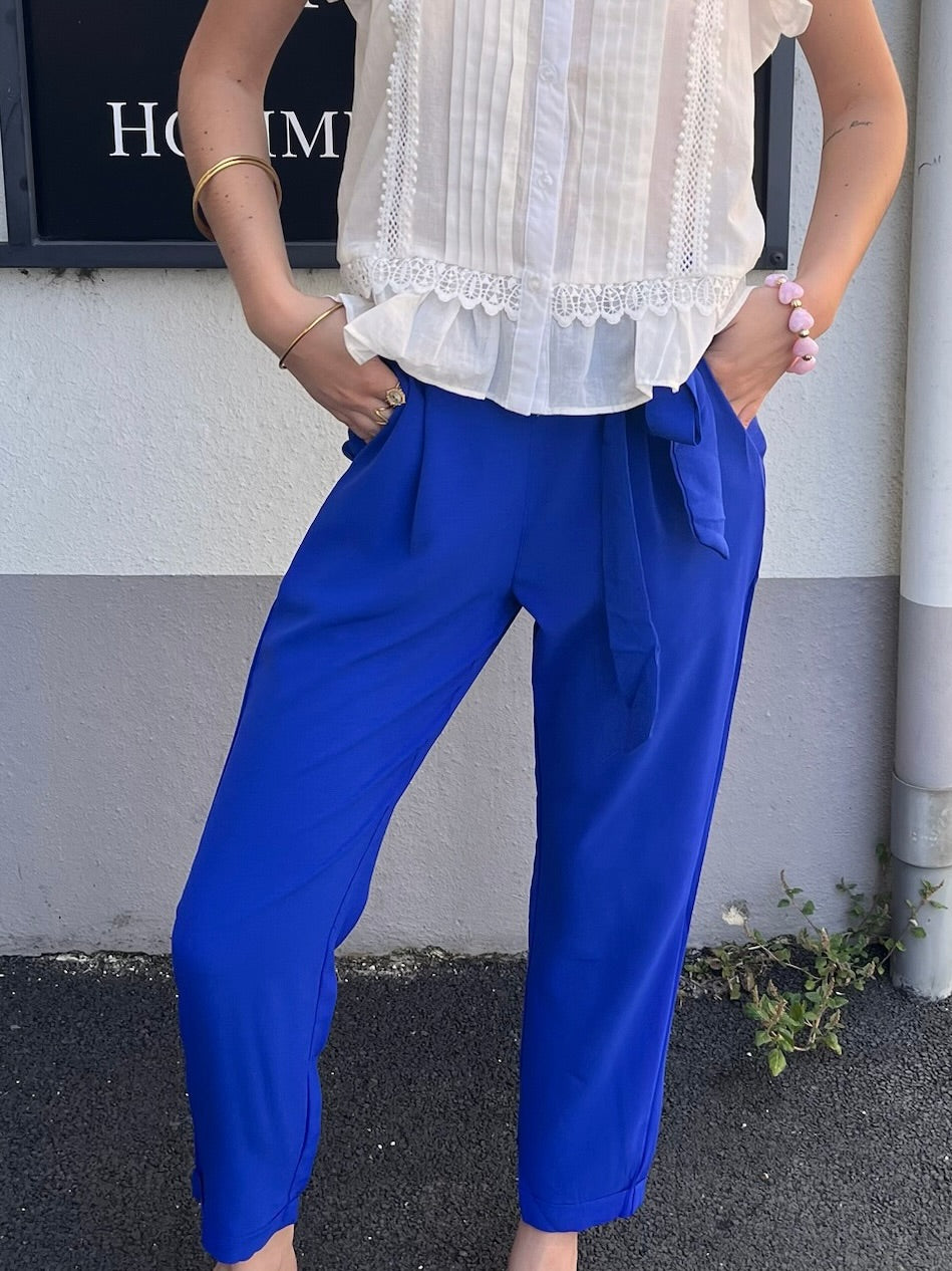 Pantalon fluide - Bleu Électrique