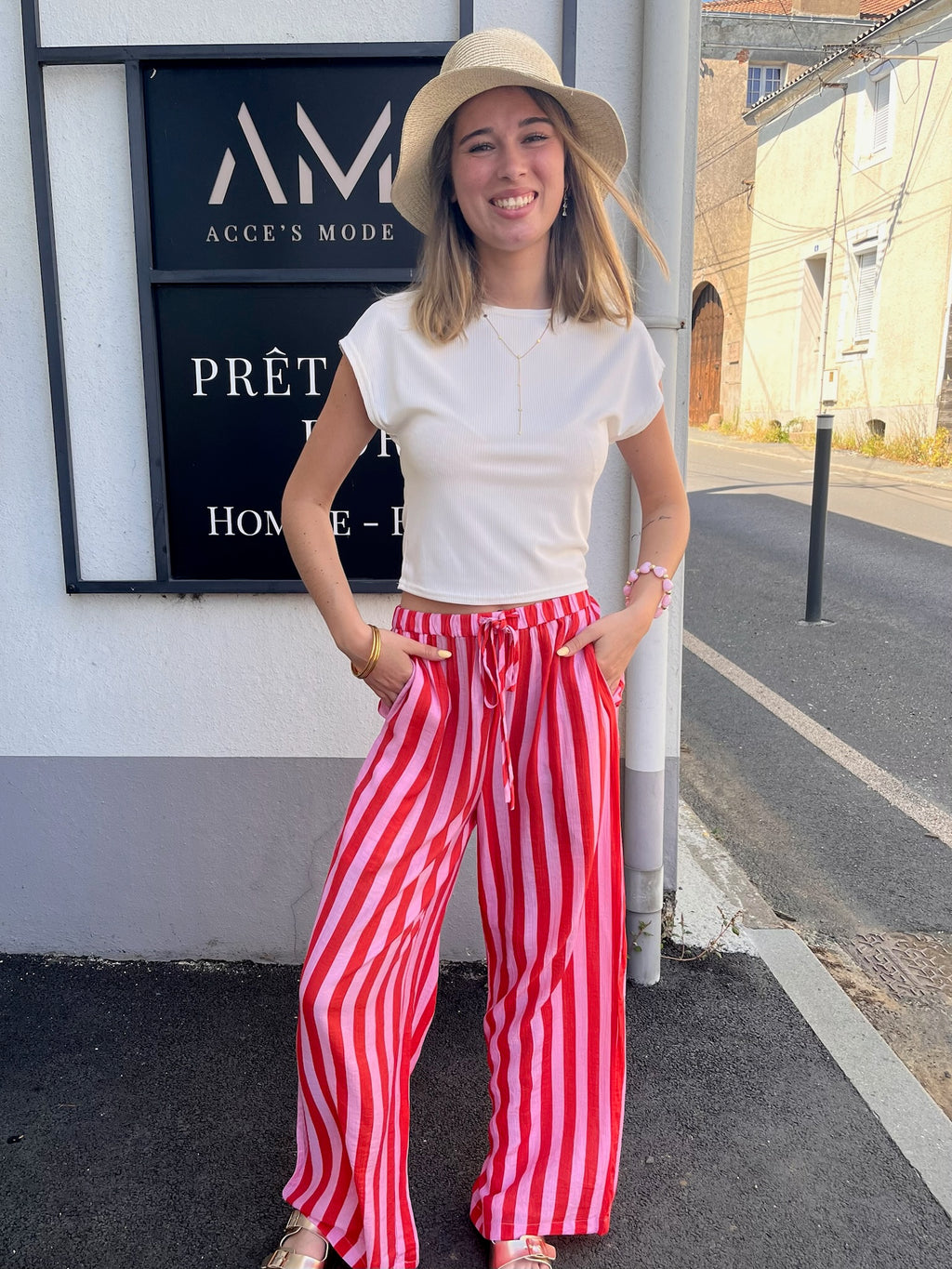 Pantalon Nina - Rose et Rouge