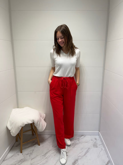 Pantalon fluide léger - Rouge
