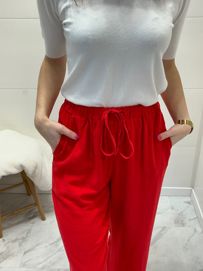 Pantalon fluide léger - Rouge