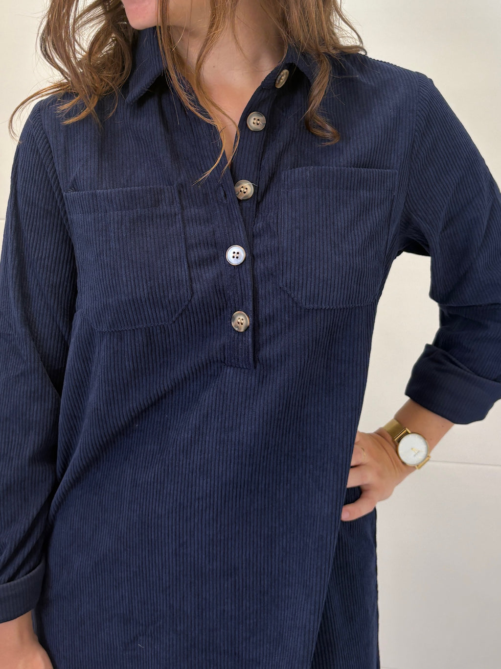 Robe courte Myriam en velours - Marine