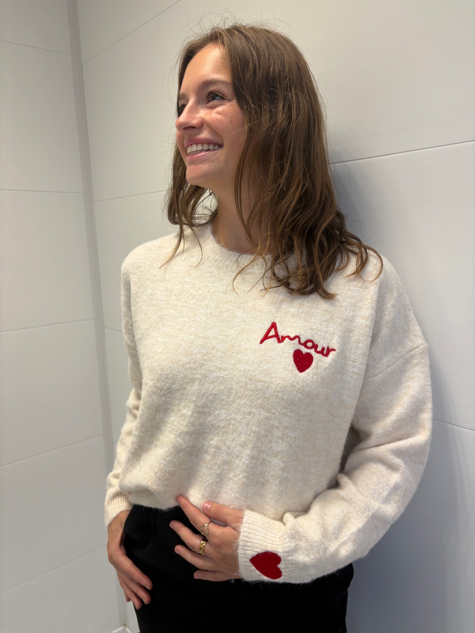 Pull Louna cœur - Marron
