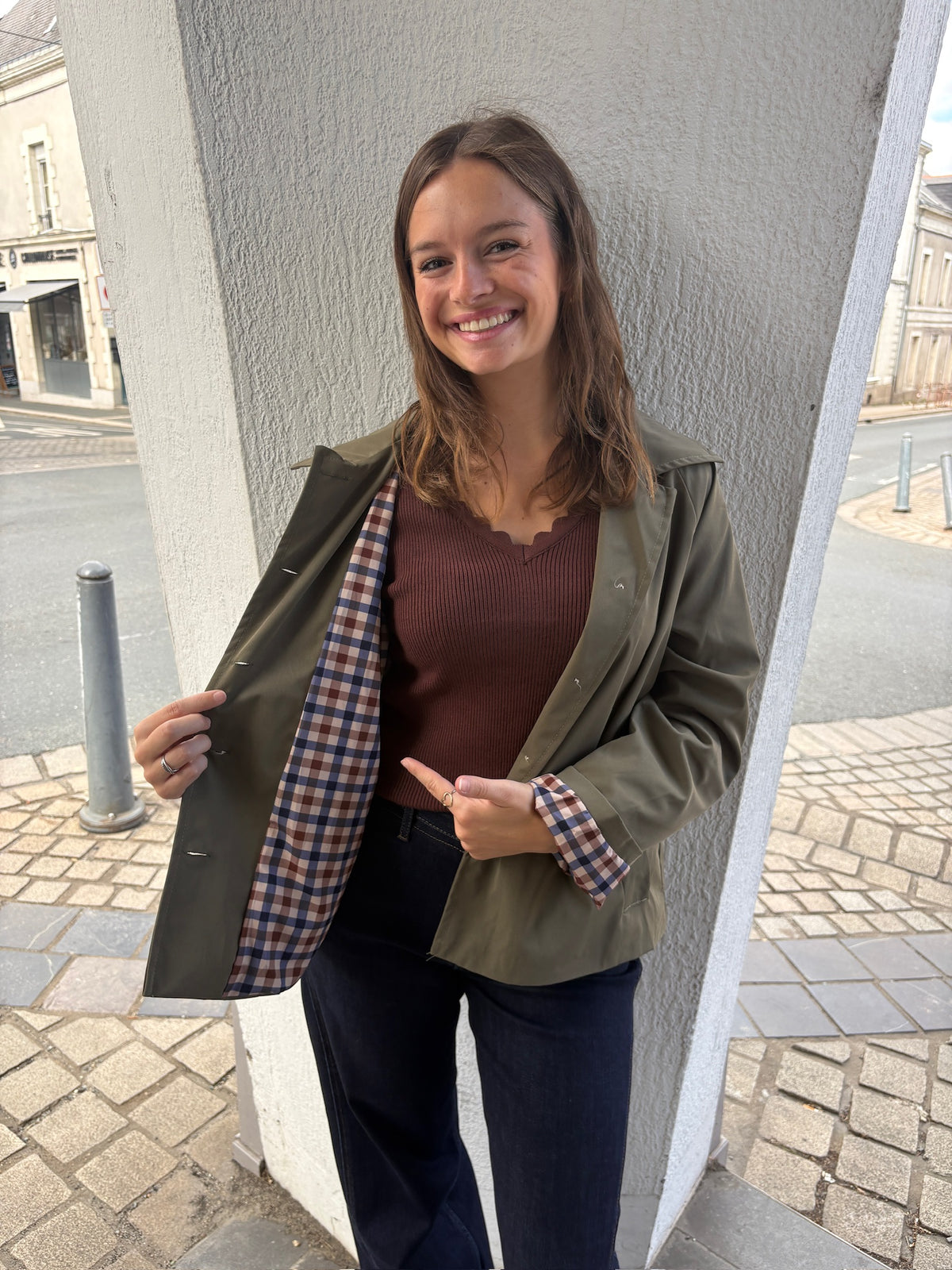 Trench mi-long - Kaki
