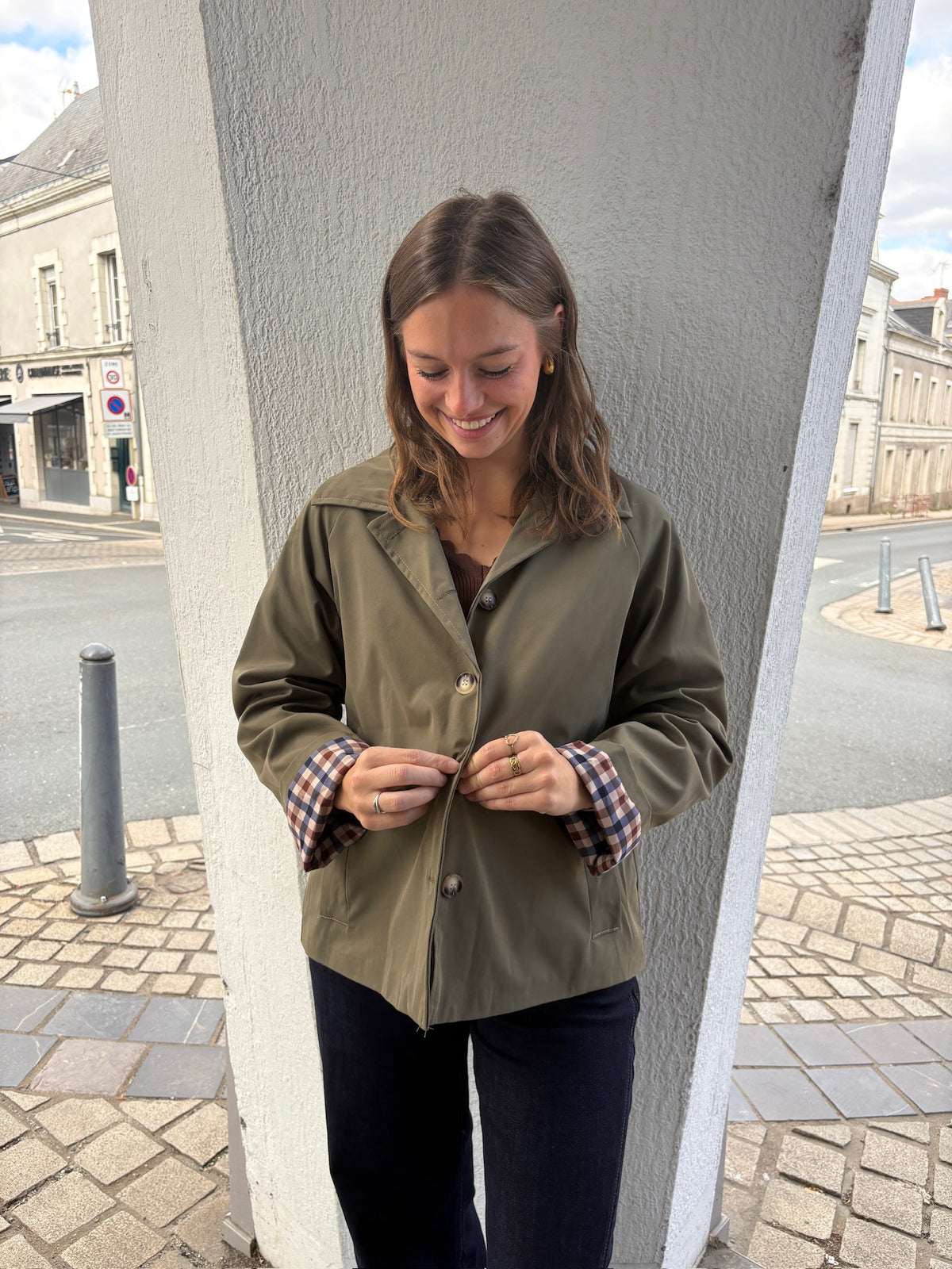 Trench mi-long - Kaki