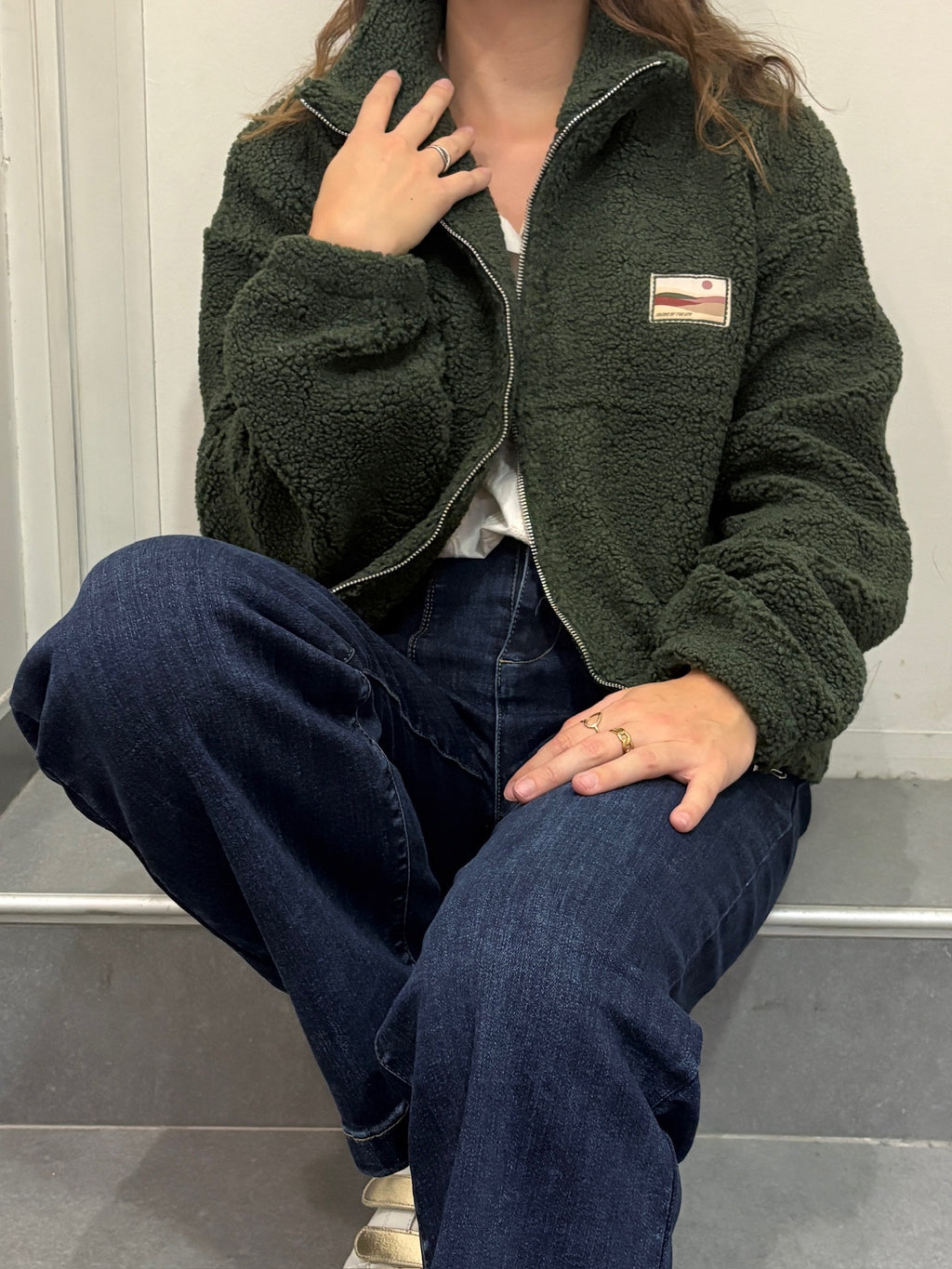 Veste courte polaire - Kaki