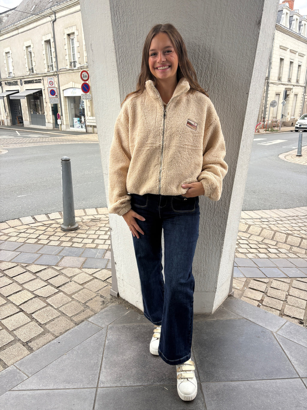 Veste courte polaire - Beige
