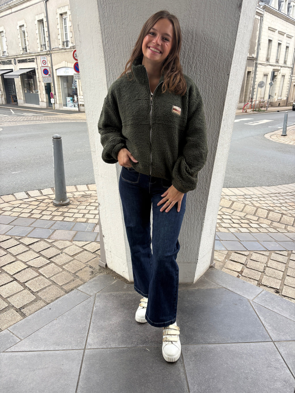 Veste courte polaire - Kaki