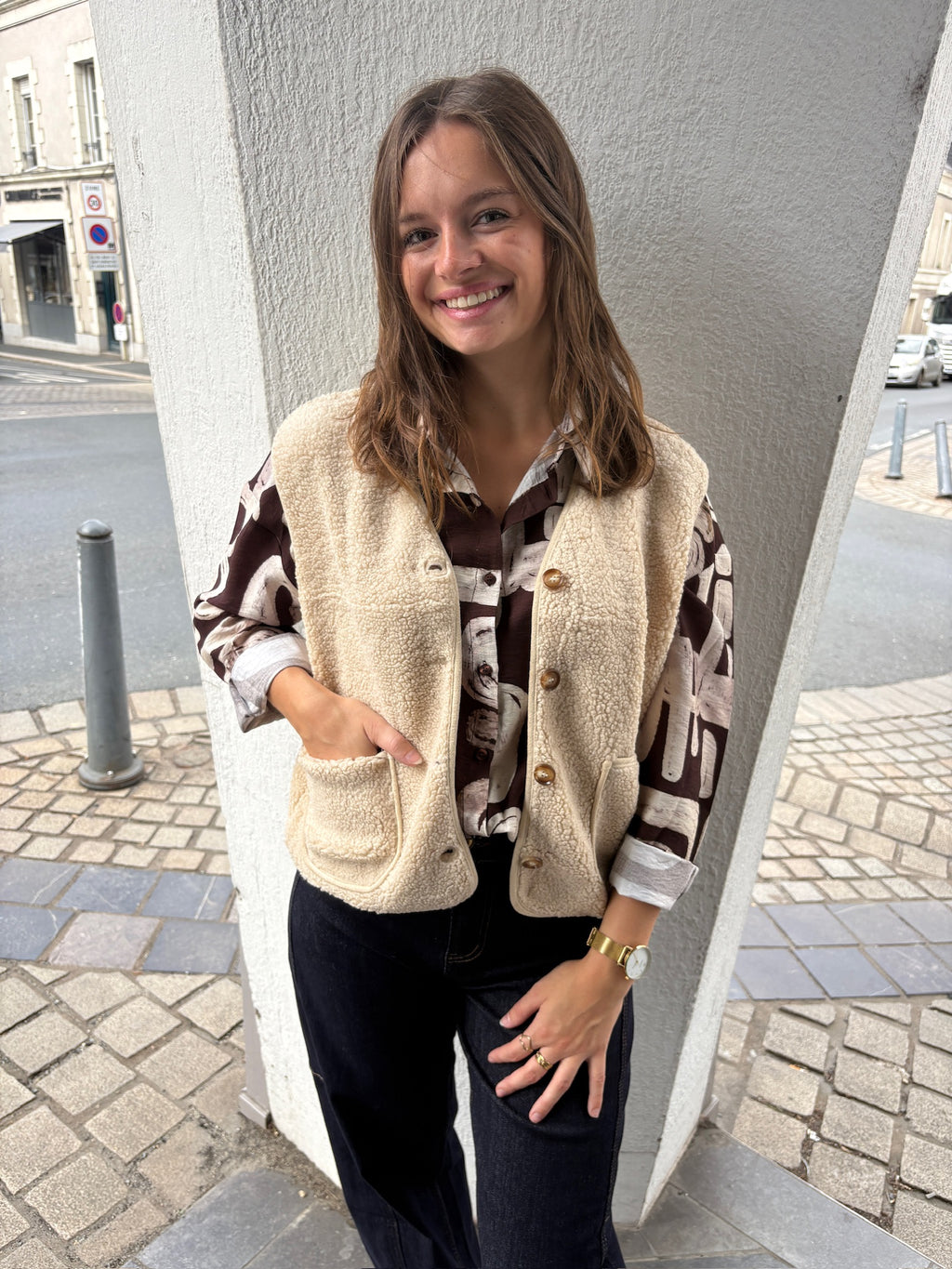 Gilet sans manche Aurore - Écru