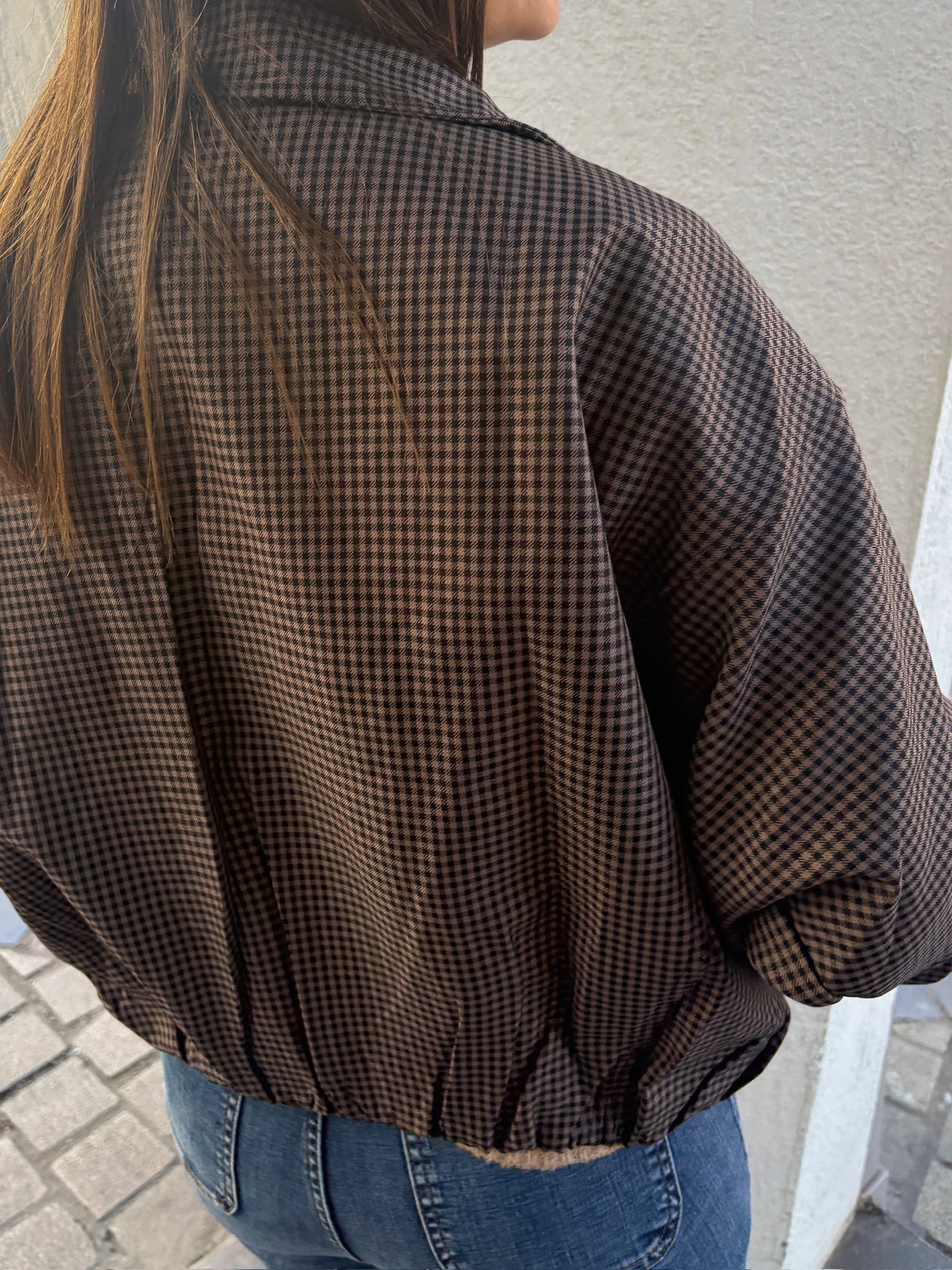 Veste choco et noir à carreaux