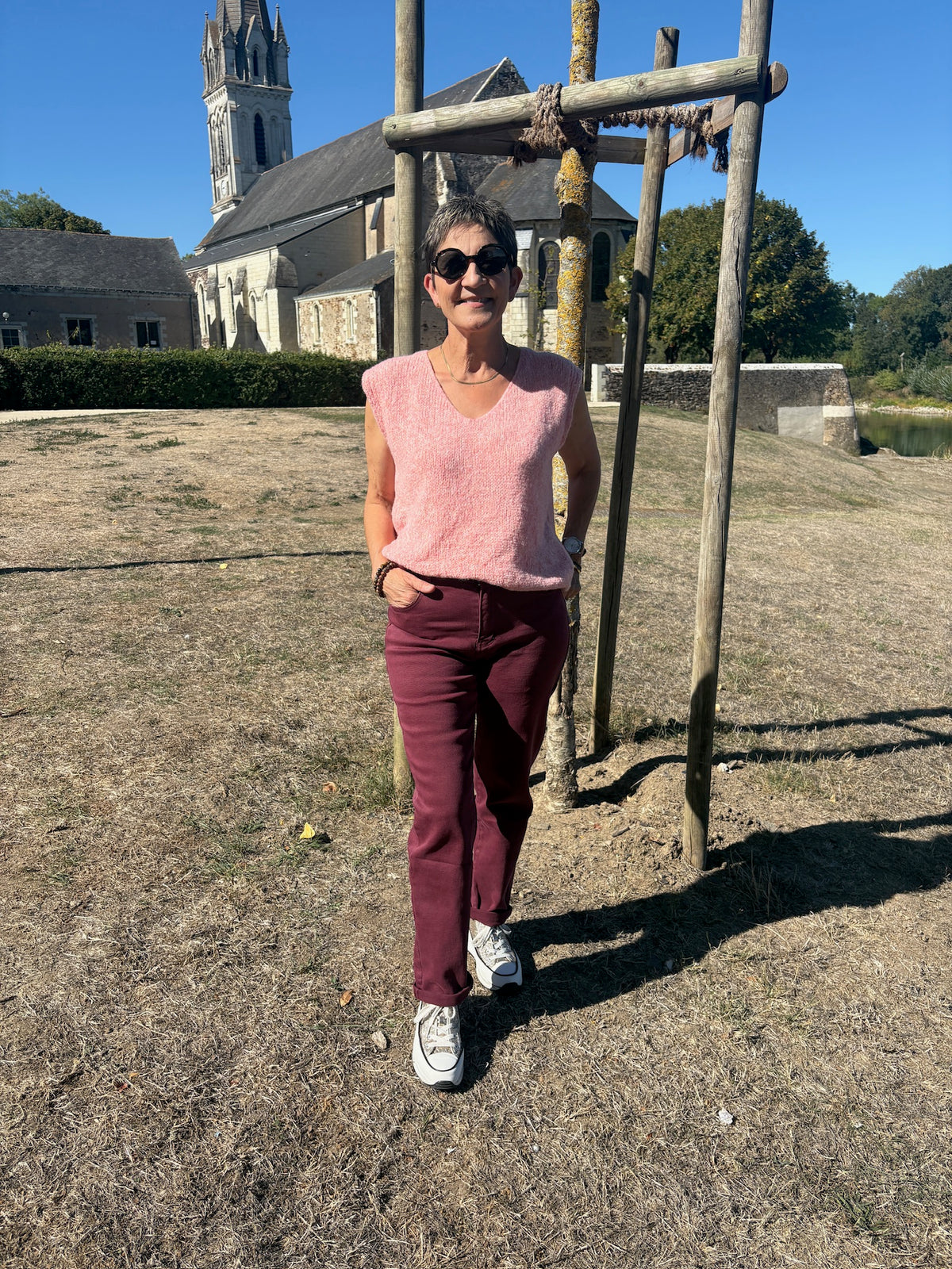 Pull sans manches - Rose pâle