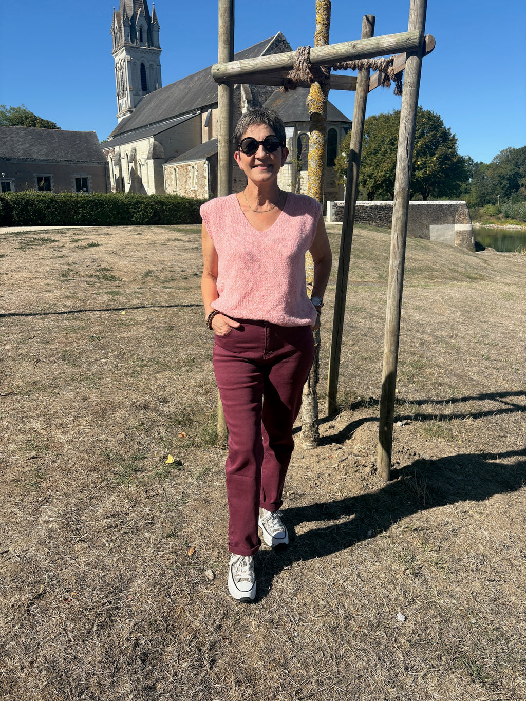 Pantalon Mom Elodie - Bordeaux