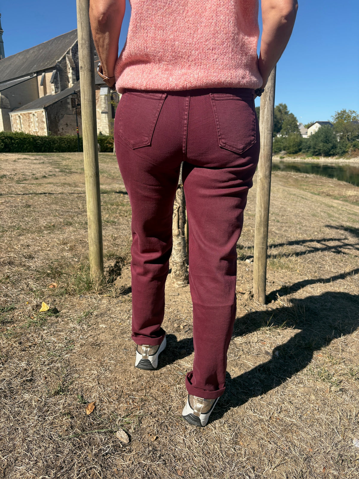 Pantalon Mom Elodie - Bordeaux