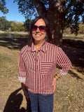 Chemise Erine - Bordeaux et rose