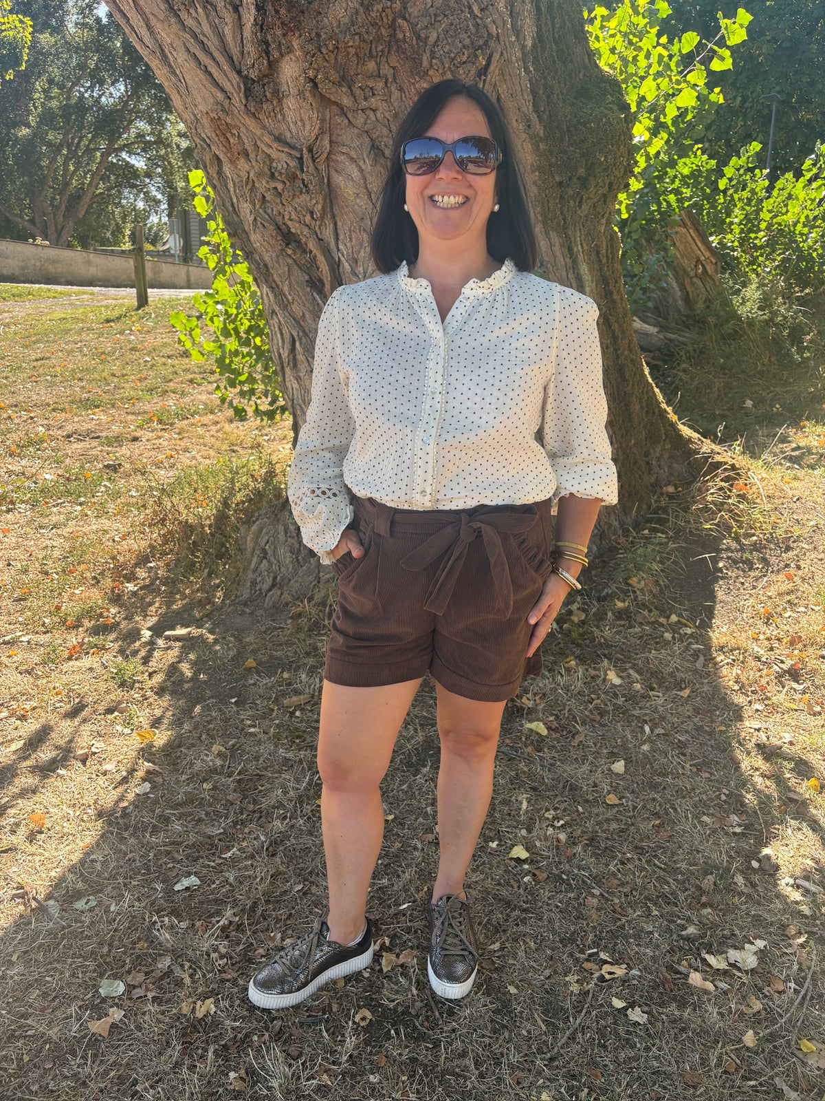 Blouse Lissandre - Écru à pois Choco