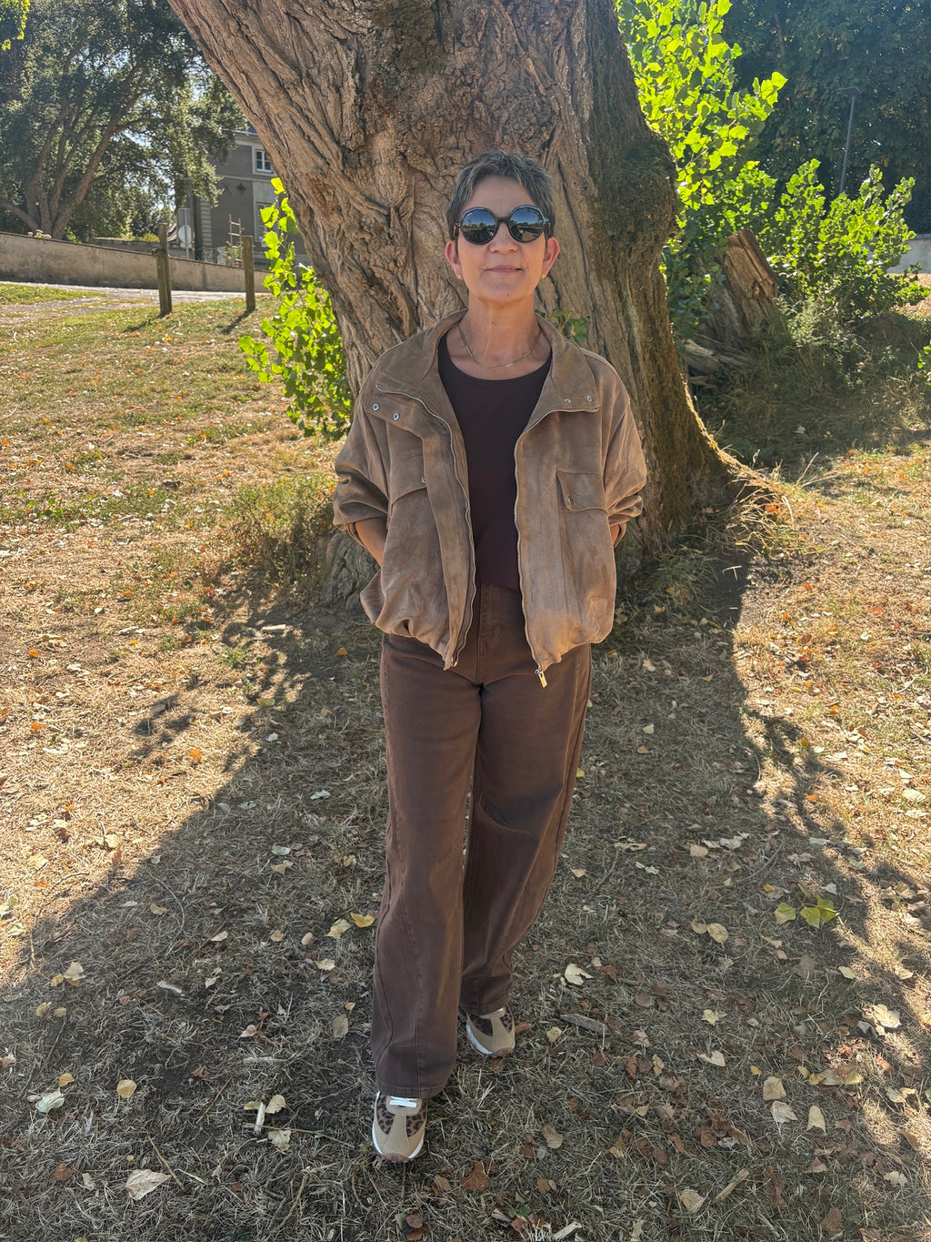 Veste suédine Camel