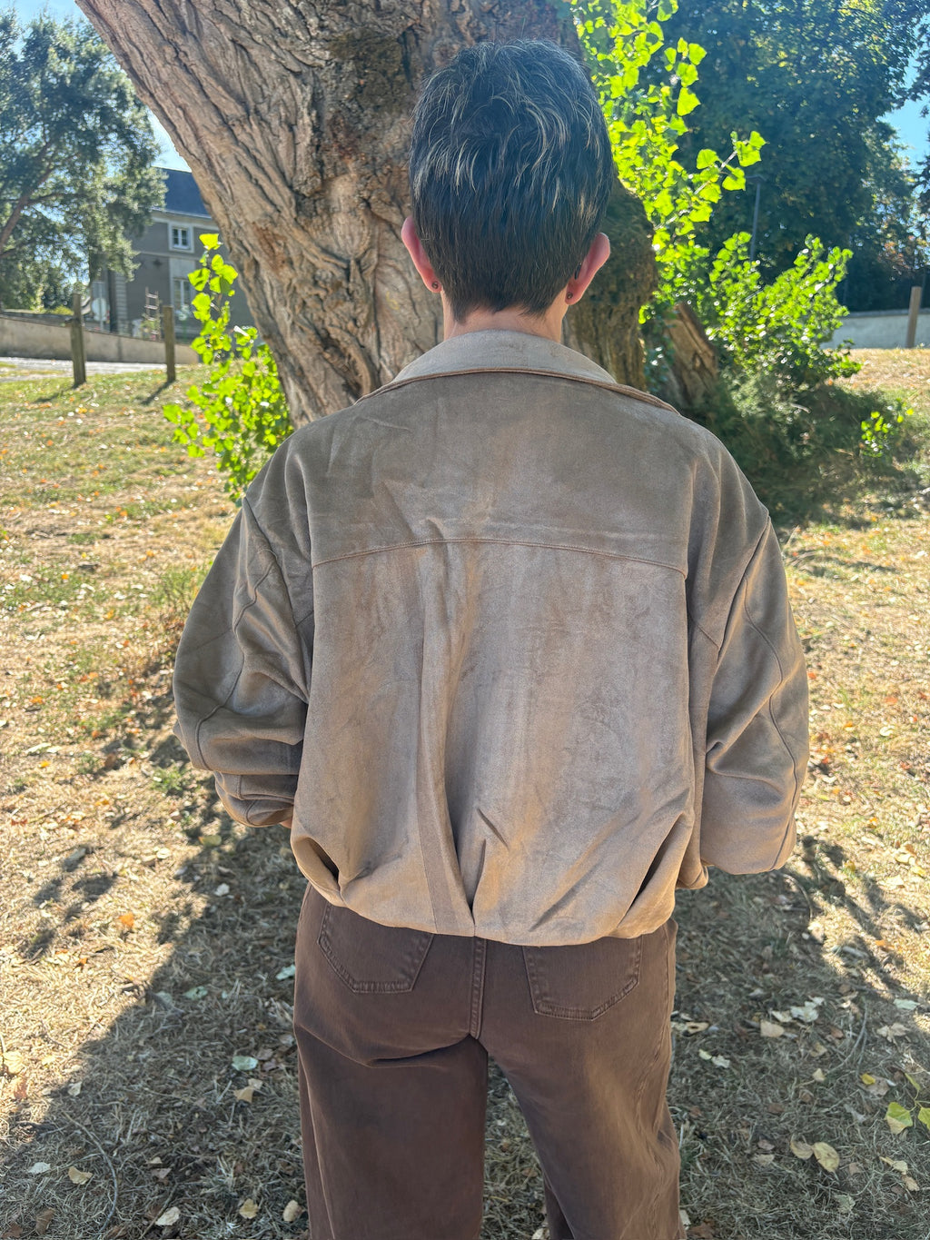 Veste suédine Camel