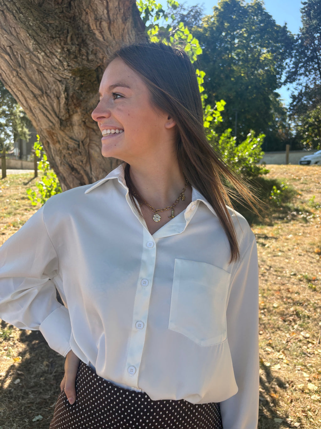 Chemise en soie - Blanche