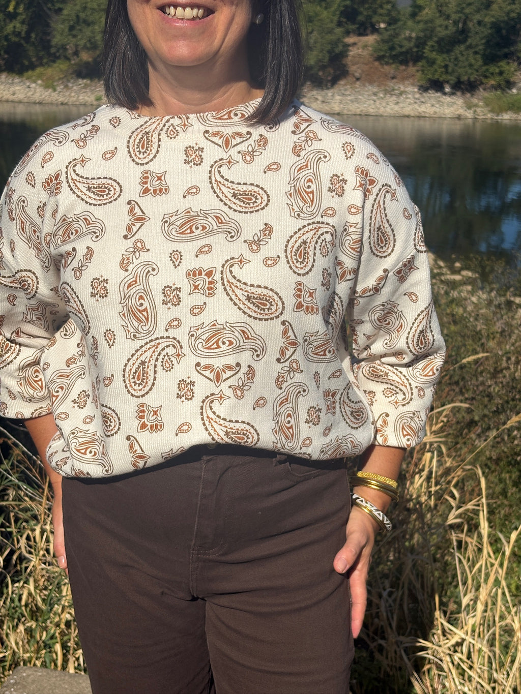 Pull fin à motif Camel