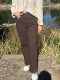 Pantalon Wide Leg - Chocolat