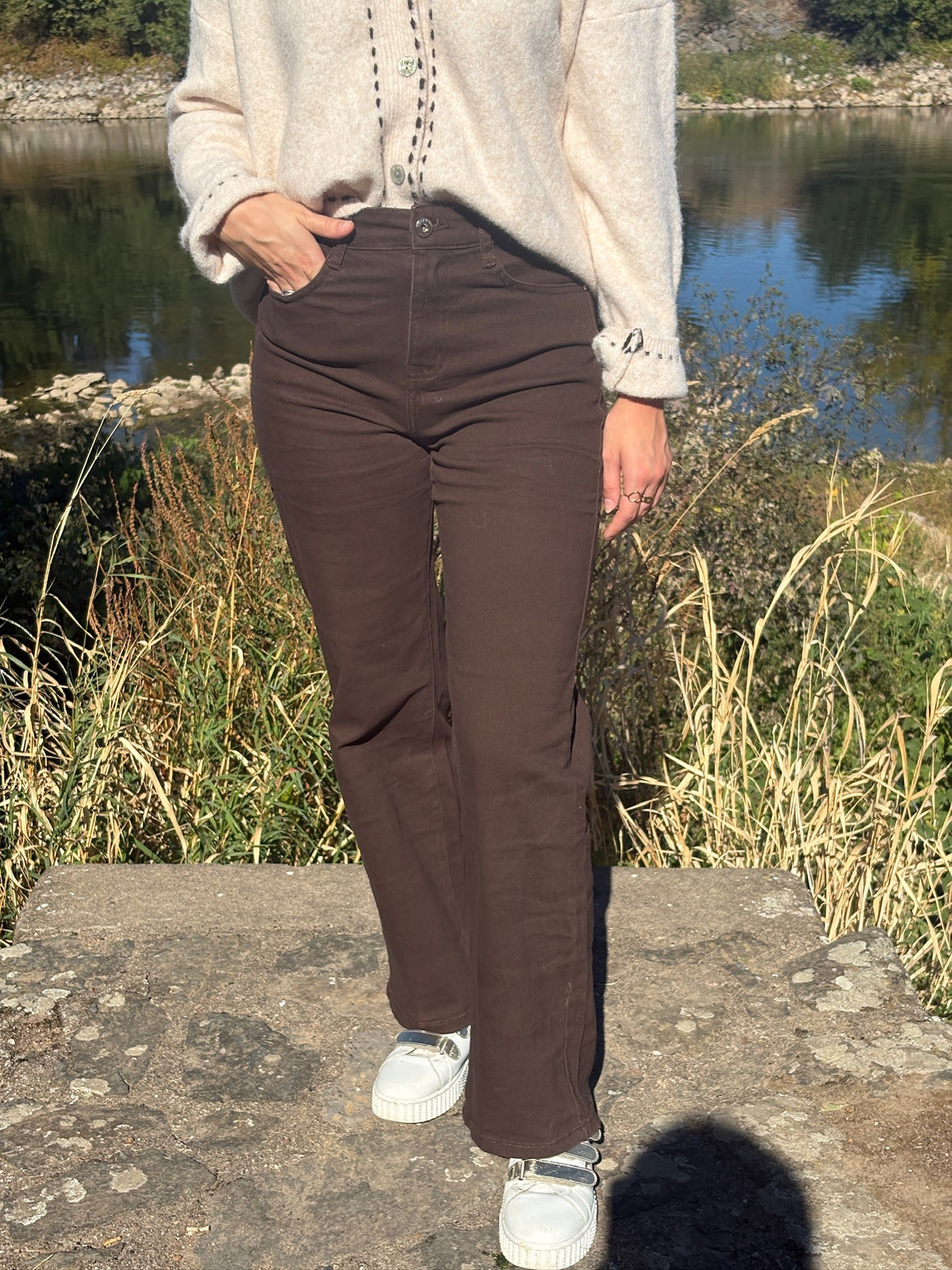 Pantalon Wide Leg - Chocolat