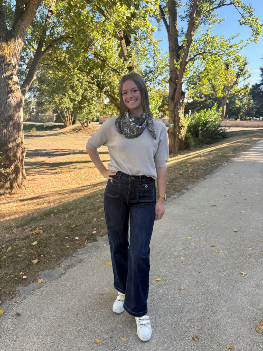 Pull manches courtes - Beige