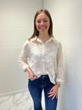 Chemisier écru à broderie