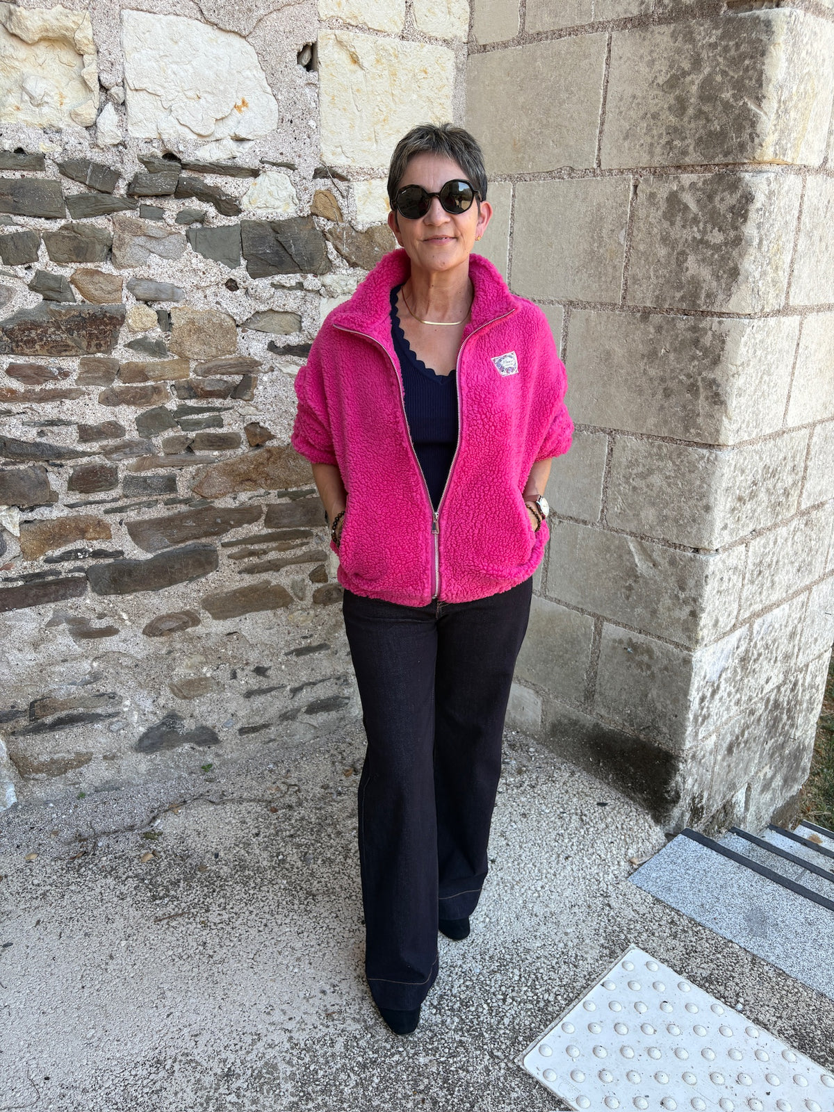 Veste courte polaire - Rose