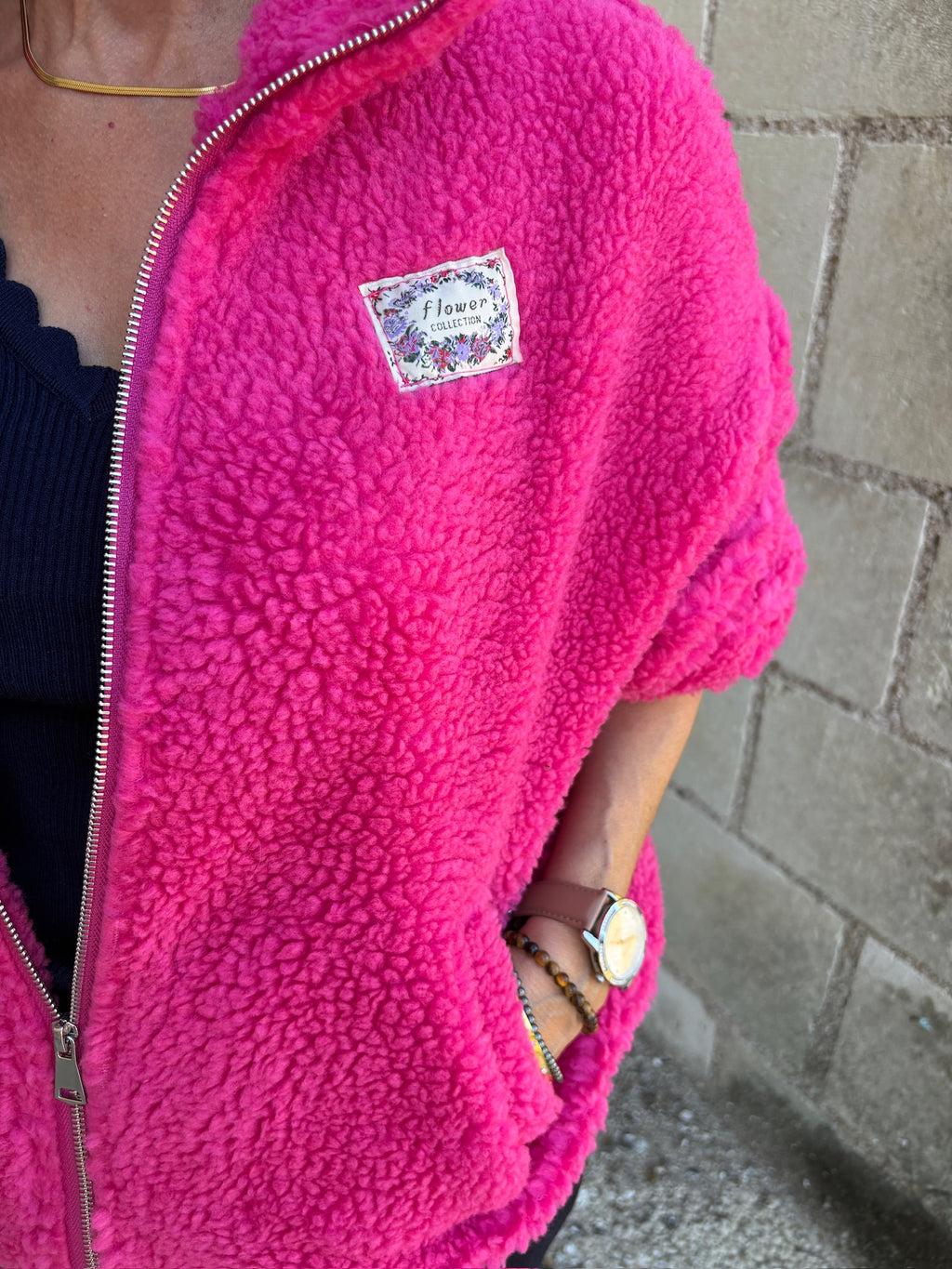 Veste courte polaire - Rose