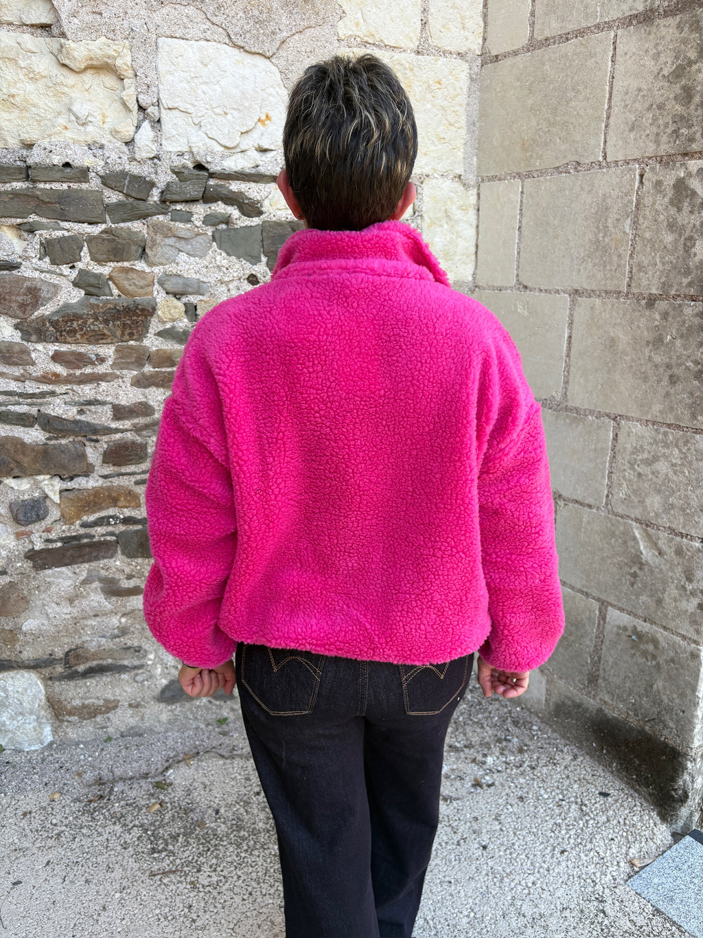 Veste courte polaire - Rose