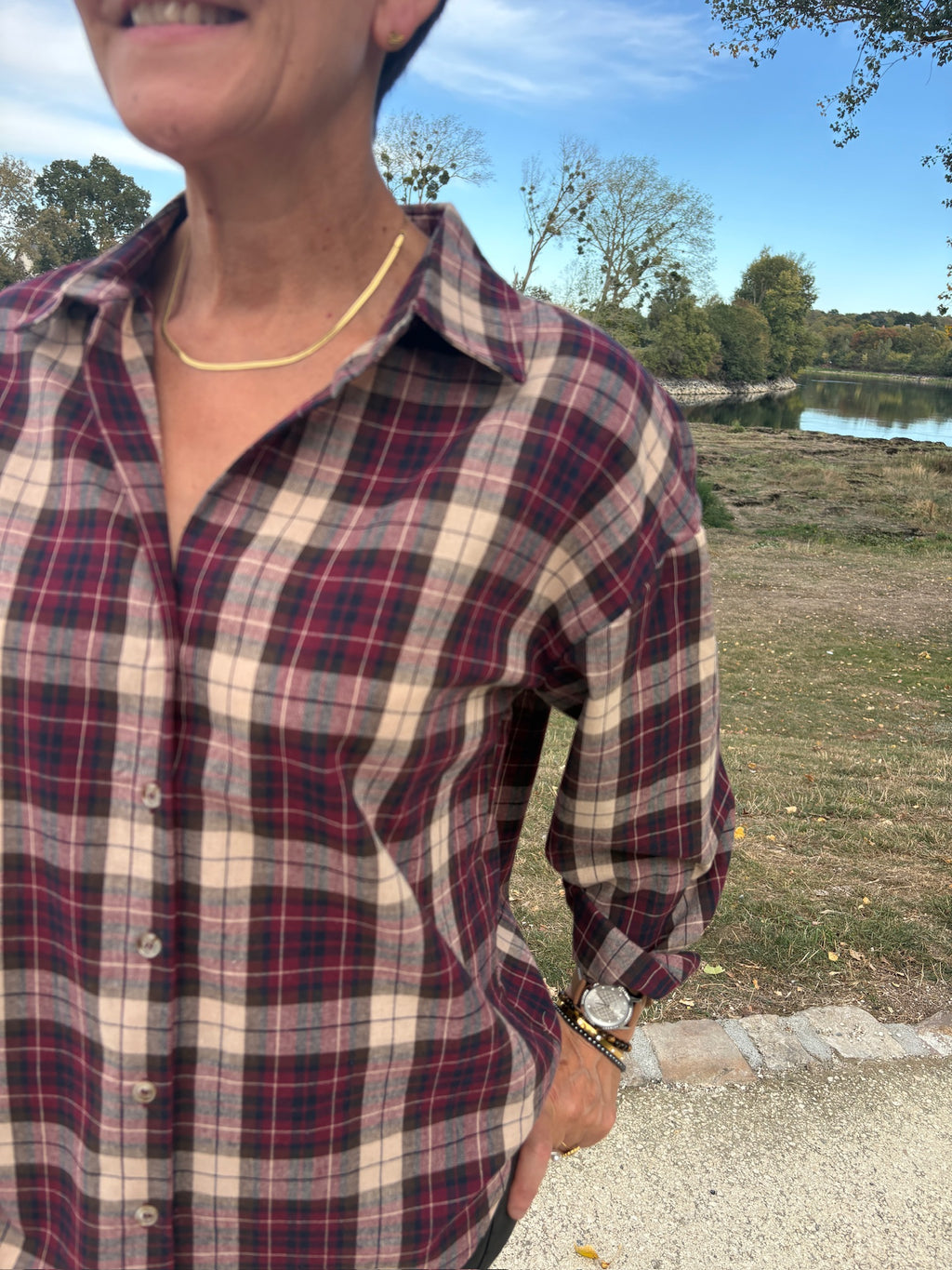 Chemise à carreaux - Bordeaux