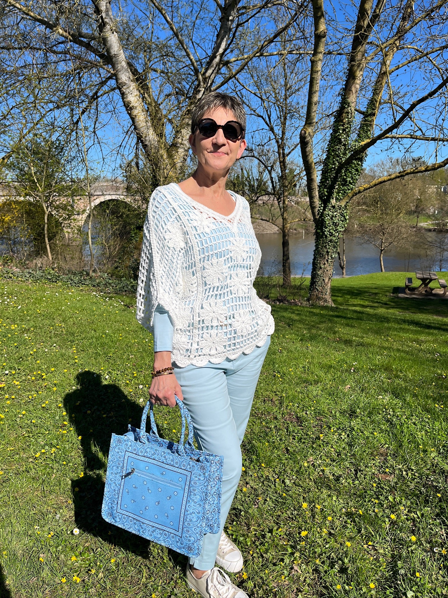 Sac à main bleu ciel