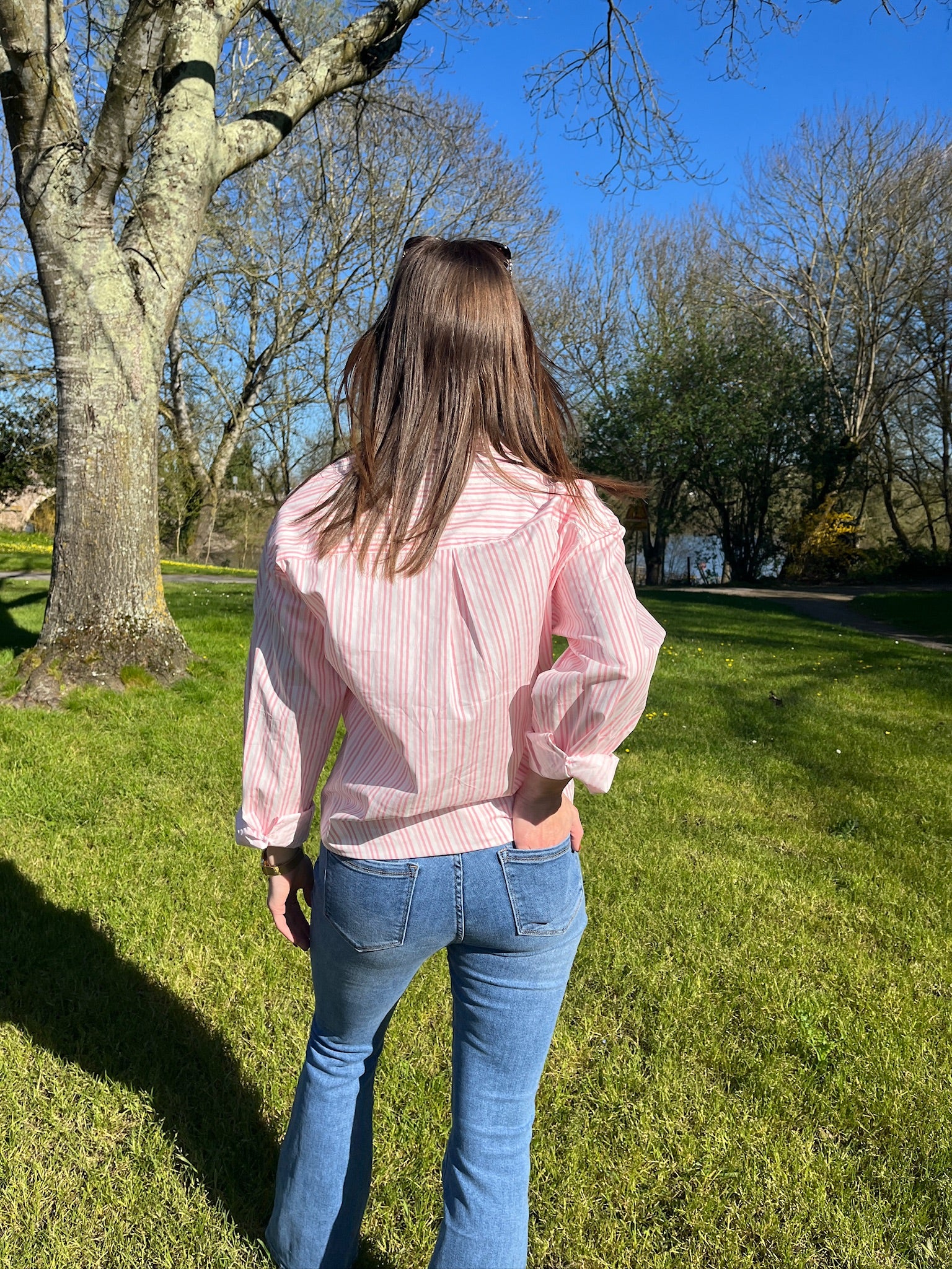 Chemise à rayures - Rose pâle