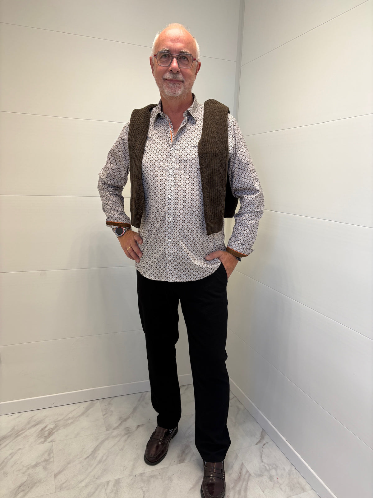 Chemise à motif chocolat