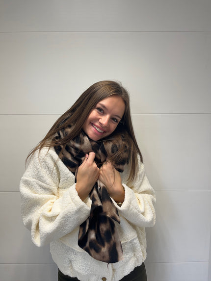 Écharpe Léopard Camel