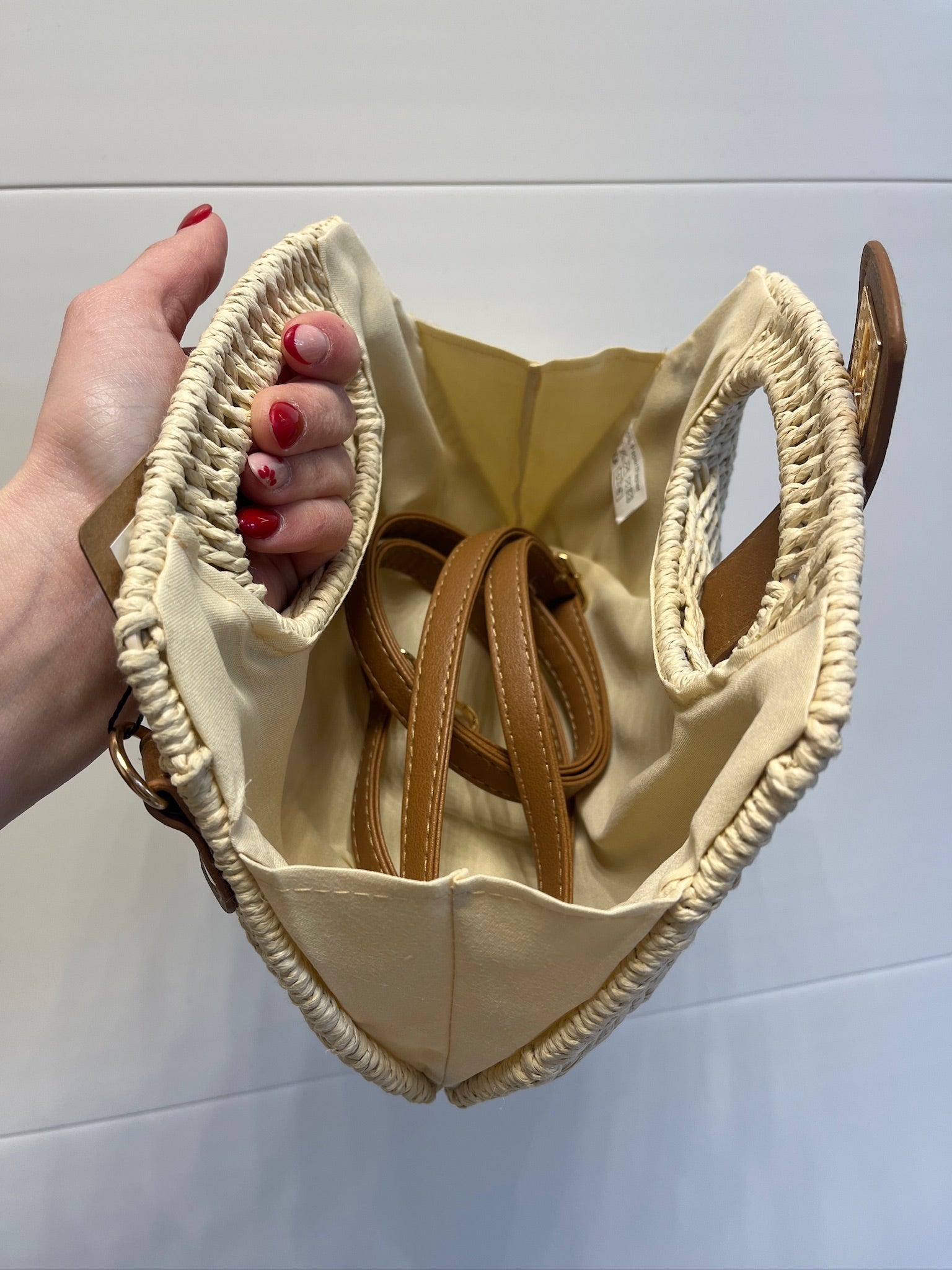 Pochette en paille - Crème