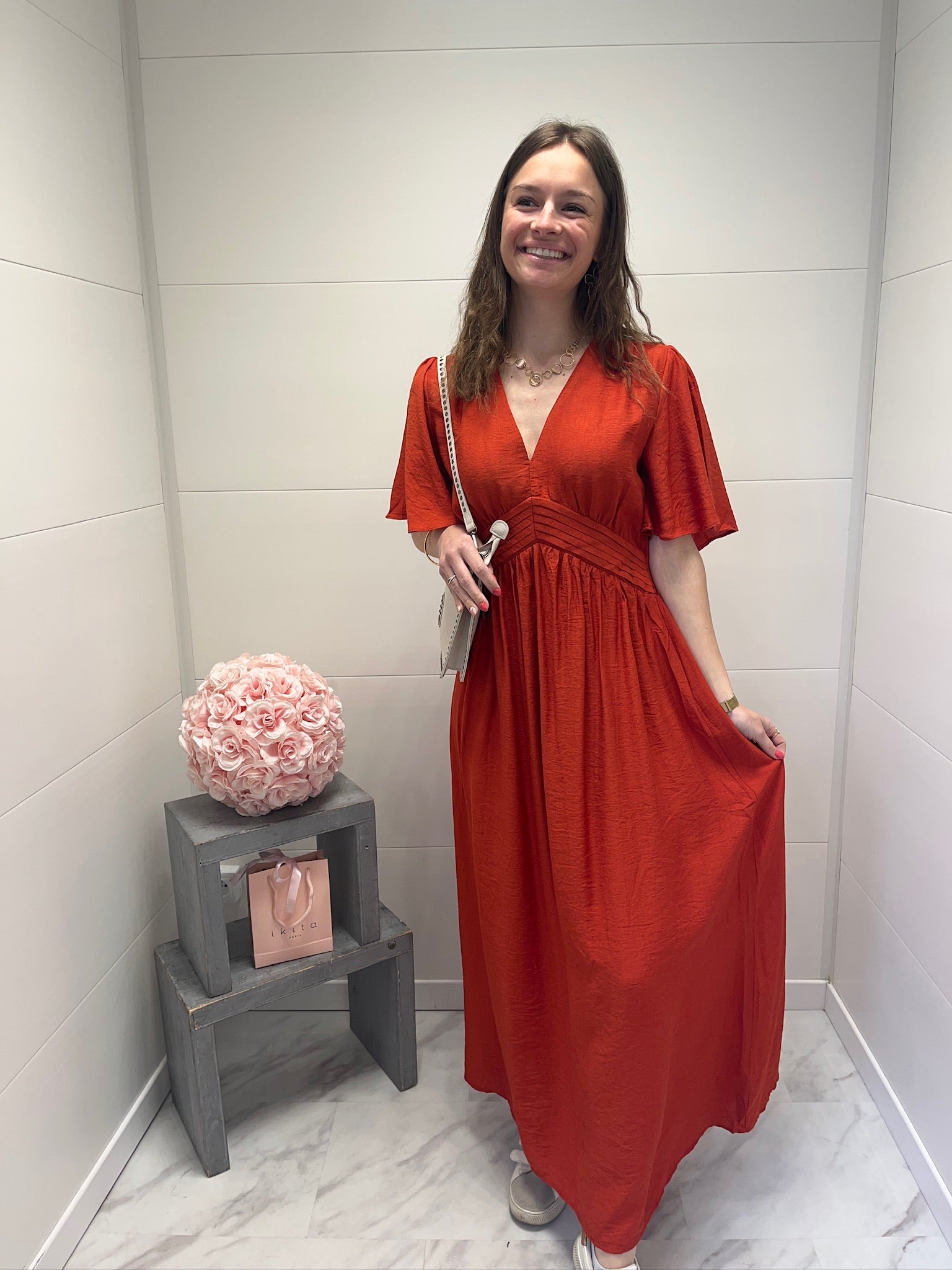 Robe longue Alba - Terracotta
