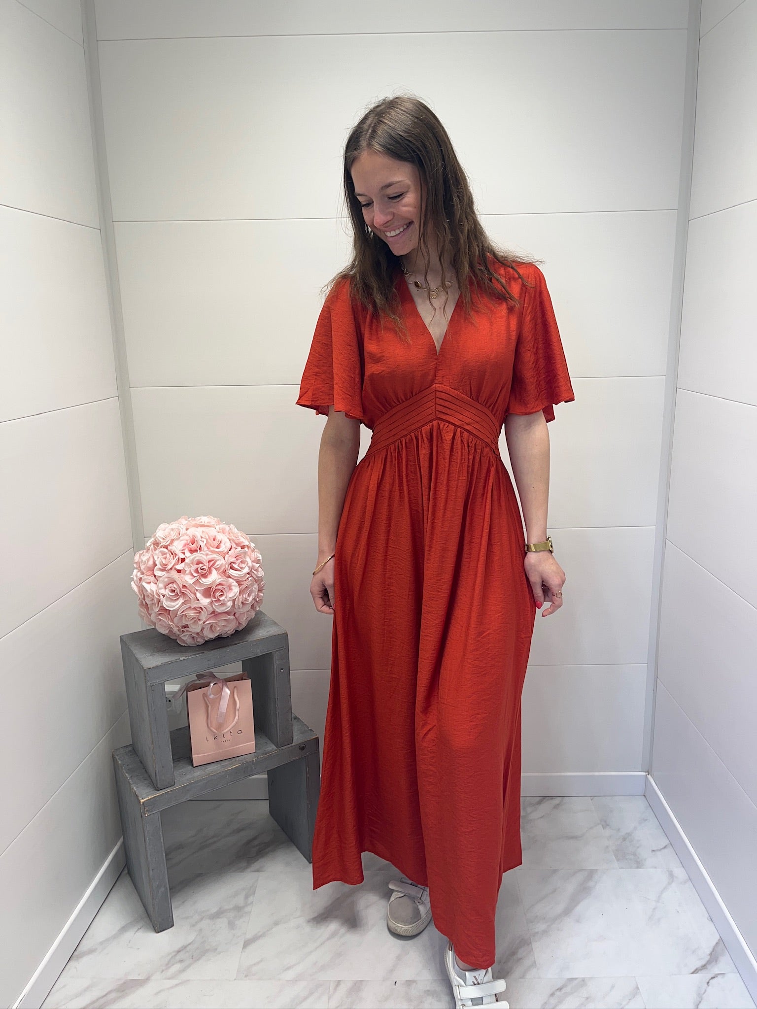 Robe longue Alba - Terracotta