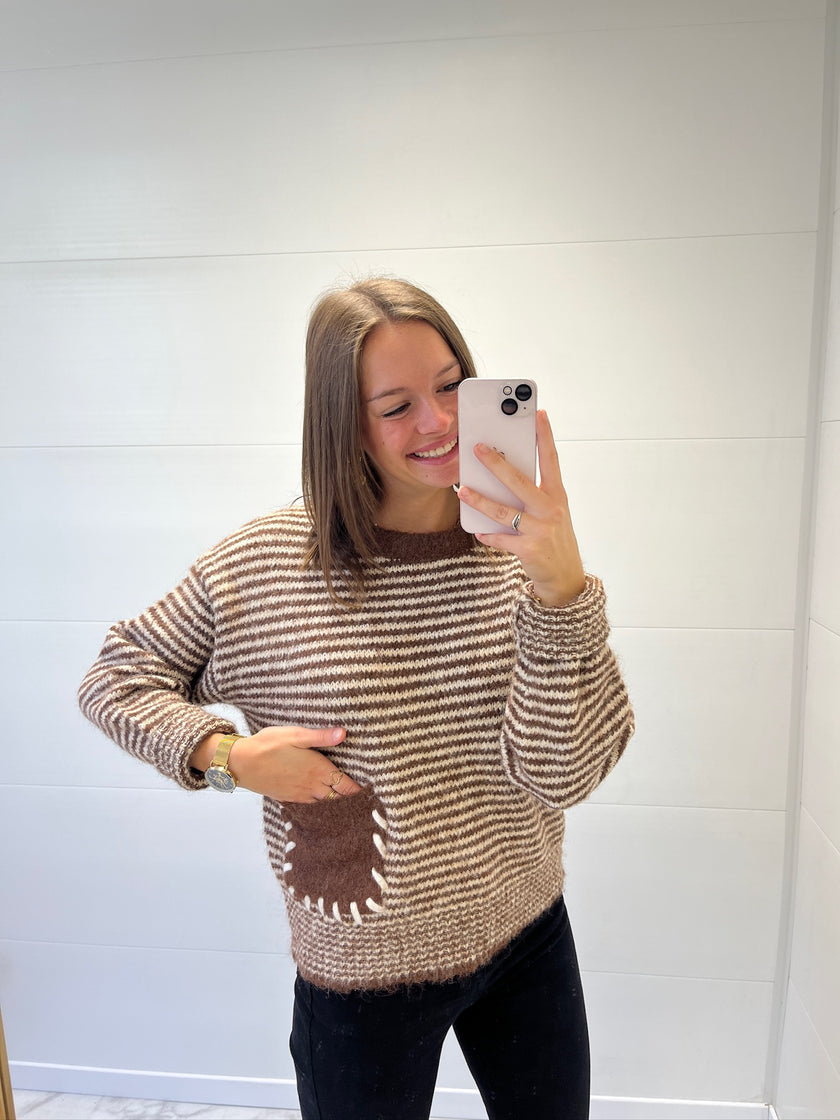 Pull à rayures Camel