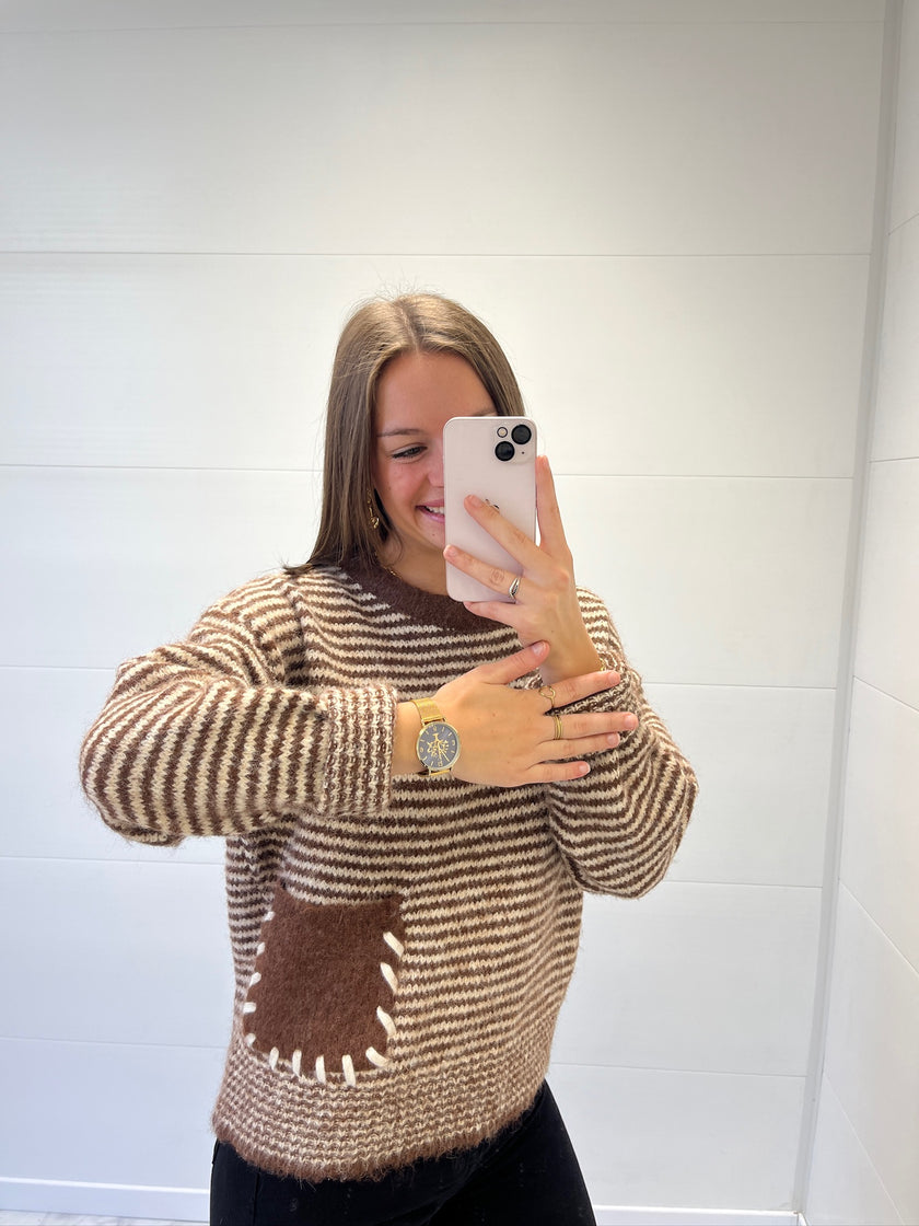 Pull à rayures Camel