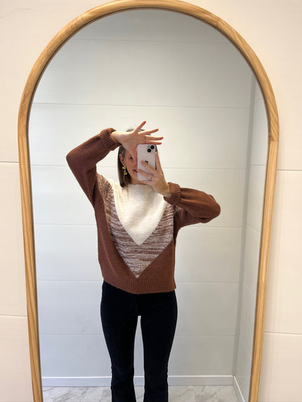 Pull Écru et Camel